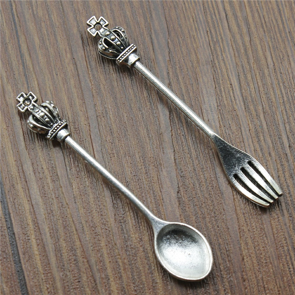 Vintage Collectible Spoons - 10 قطعة العتيقة الفضة اللون ولي